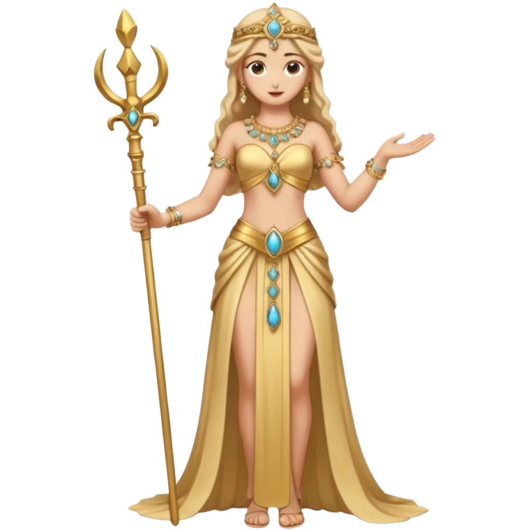 una diosa de la época púnica, de alto rango y de estatura media, una foto de cuerpo entero emoji