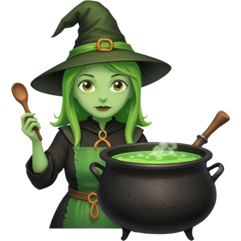 green witch cooking potion emoji