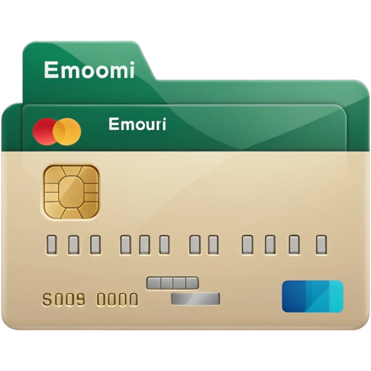 light beige credit card with dark green accents emoji