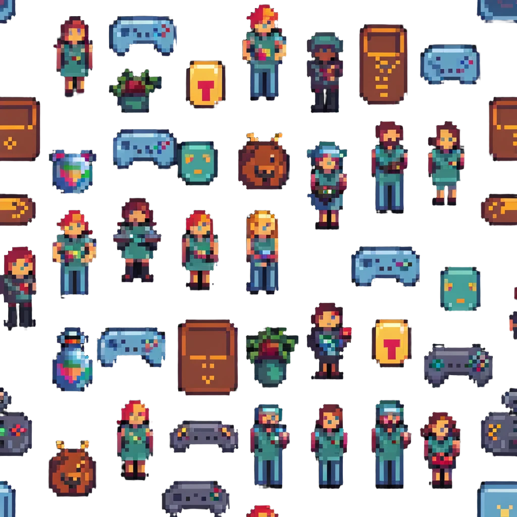 Gaming platform logo for 'qbix88' with controller, trophy and group of players in pixel art style emoji