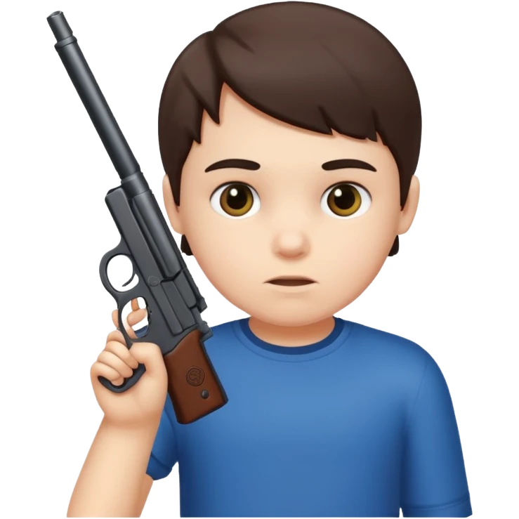 Autistic child with gun emoji
