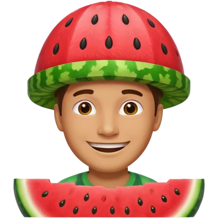 man with watermelon hat emoji
