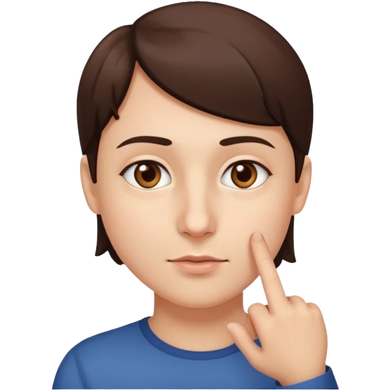 finger pointing left under nose emoji