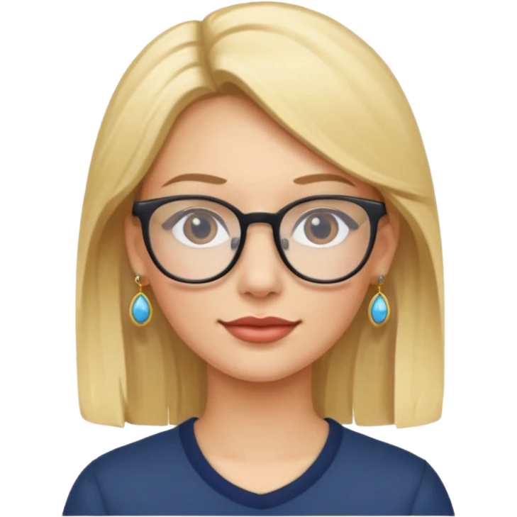 blonde earring wearing glasses woman emoji