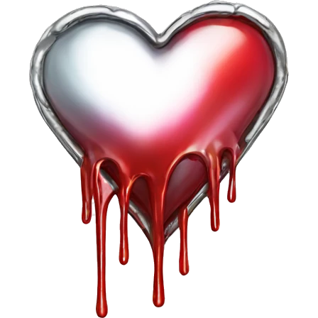 Chrome dripping heart  emoji