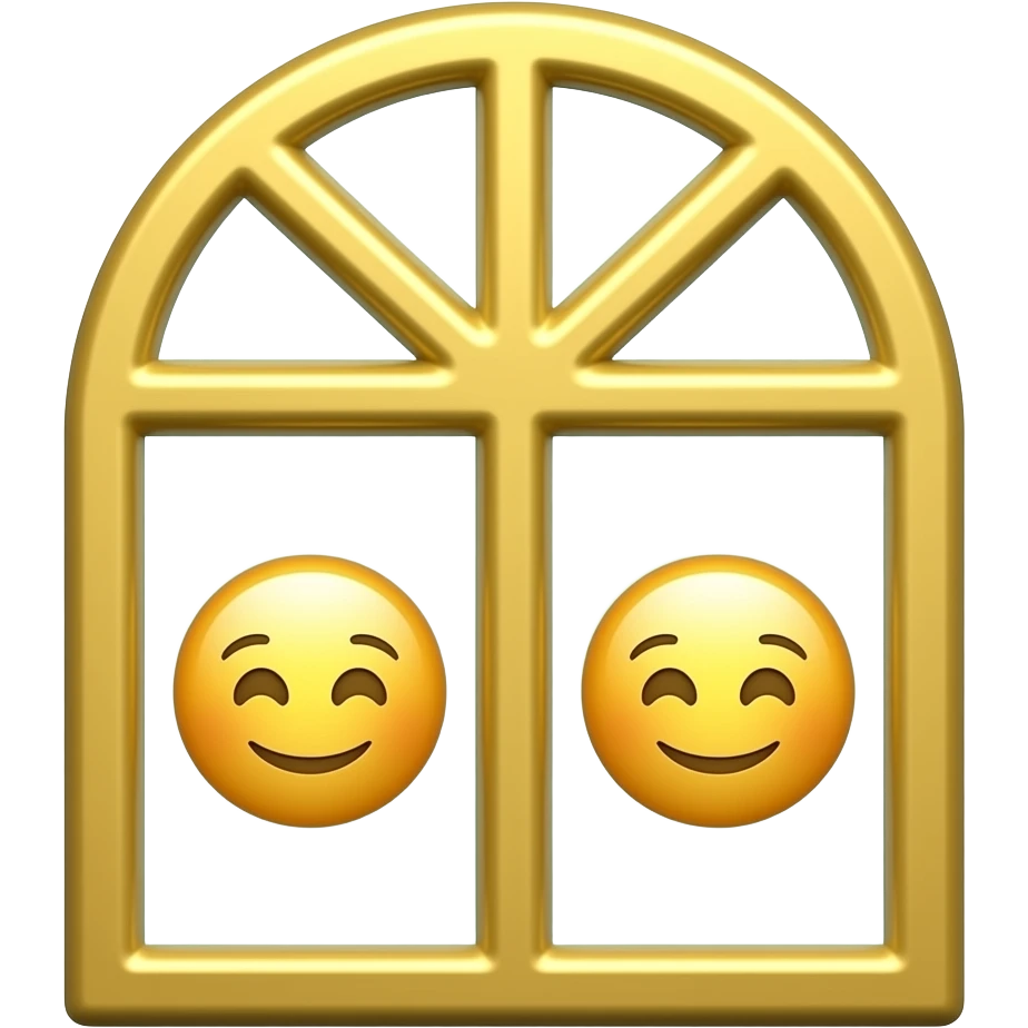 SIMPLE arched golden window arched with  emoji twin babies, no background emoji