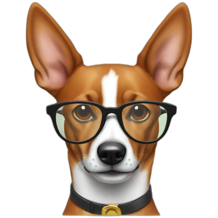 Basenji in glasses emoji