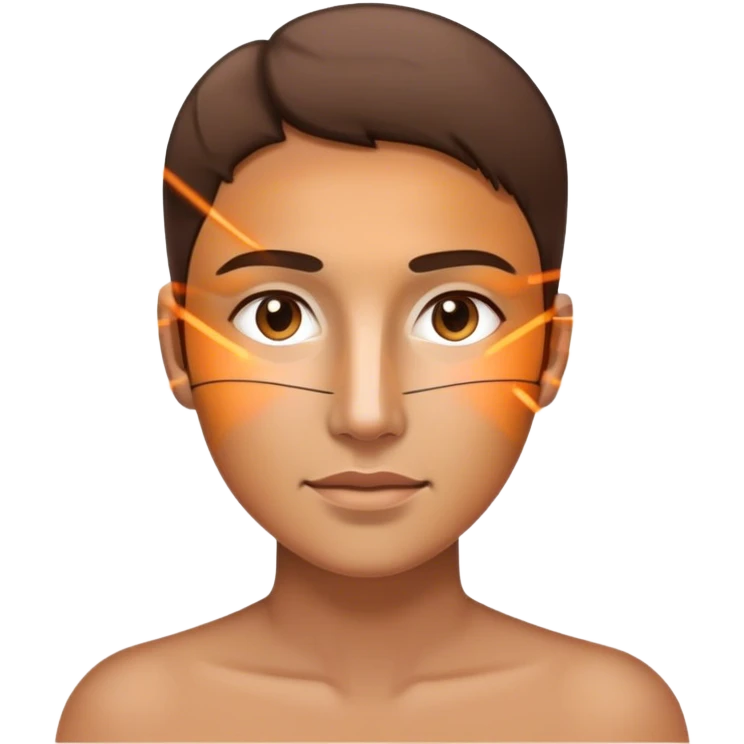 Laser sensor mounted on a face emoji