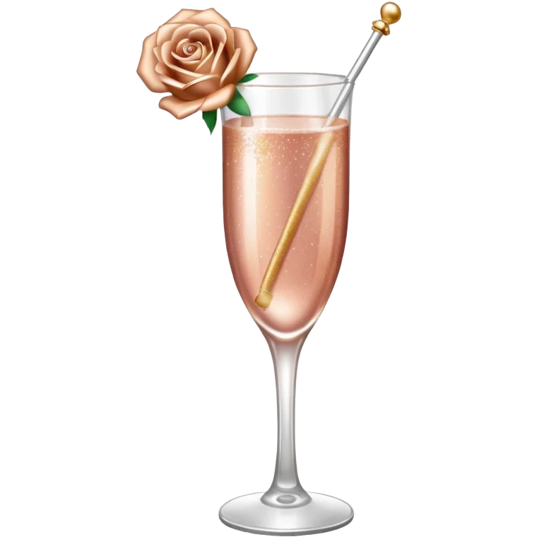 Glittery rose gold mocktail emoji