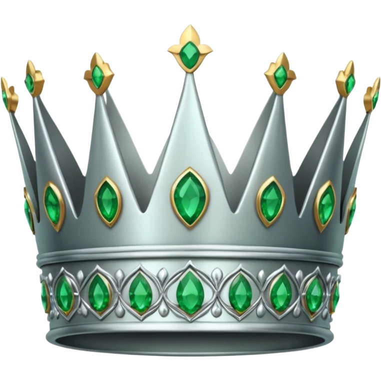 silver crown with emeralds emoji