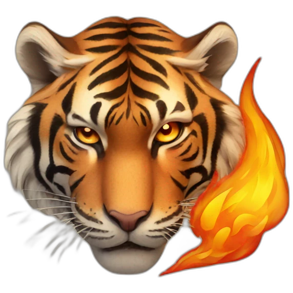 Tiger with fire emoji