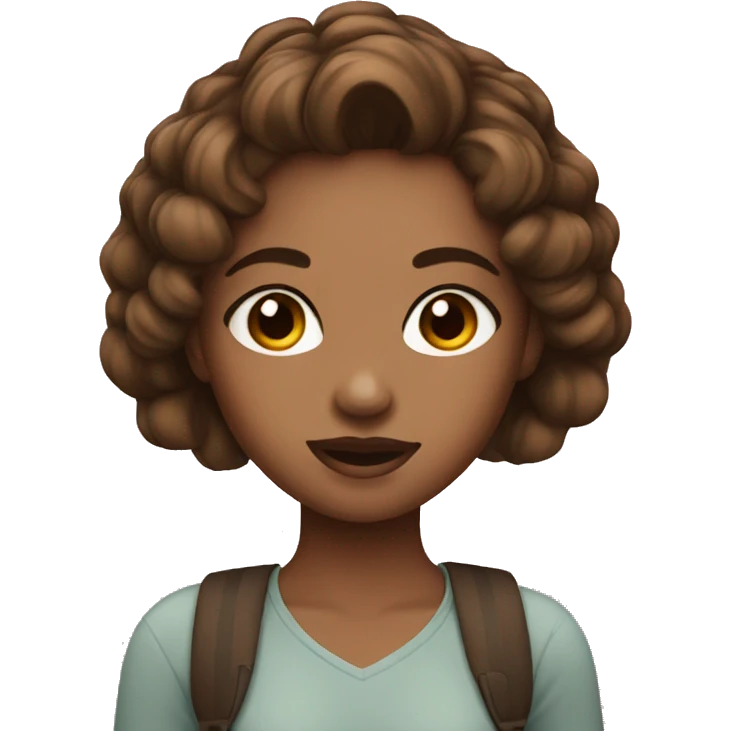 Cute girl put make up on Short Brown Hair  emoji