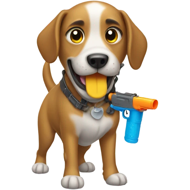 dog with a water gun emoji