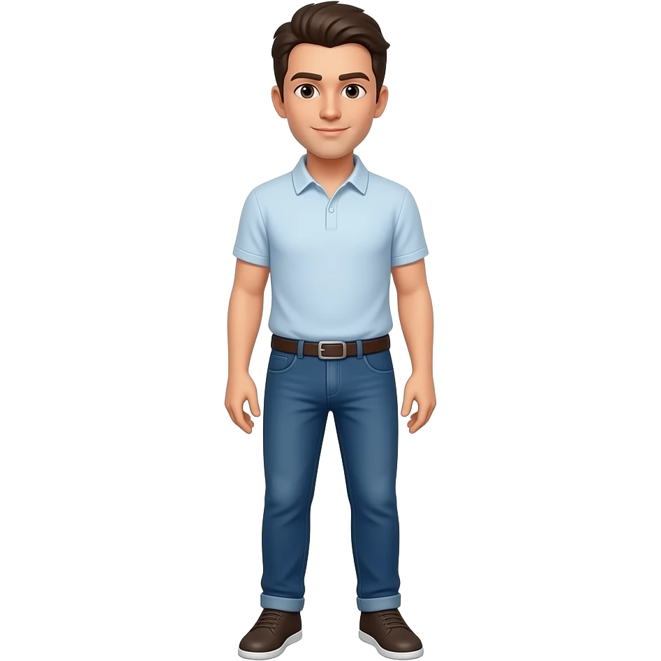 Сгенерируй этого человека во весь рост в простом стоячем положении emoji