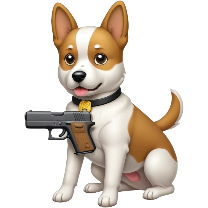 Dog with a Glock emoji