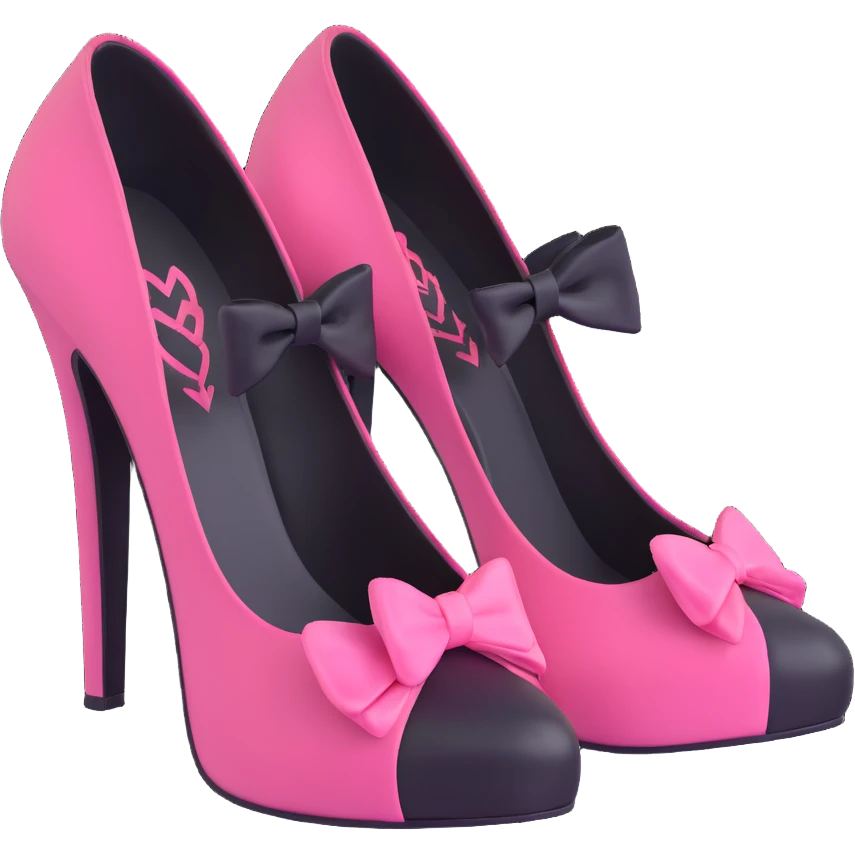 BLACKPINK-inspired gothic shoes, no hearts, black and pink, cute and emoji
