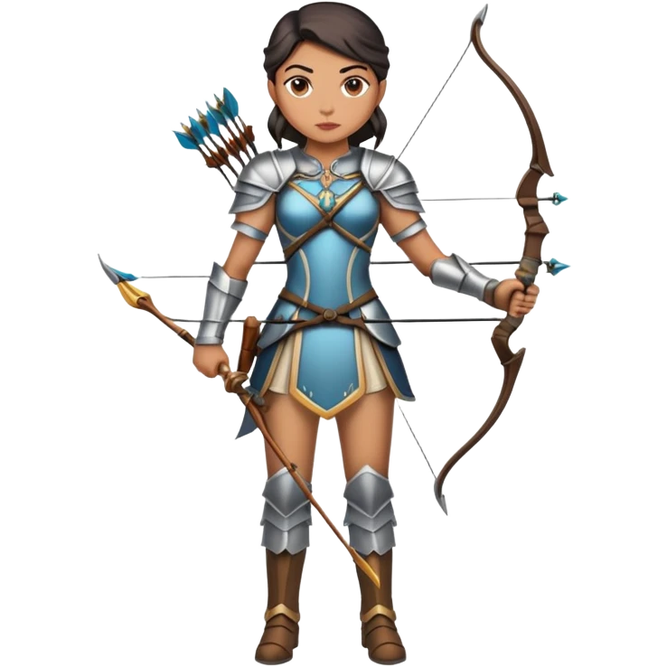 Archer Queen from Clash of Clans, full body, standing with bow emoji