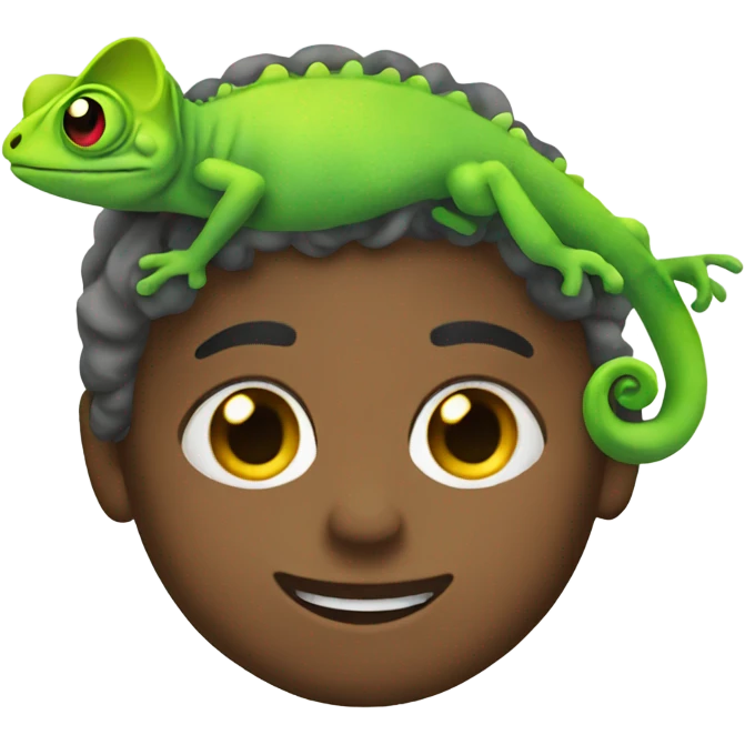 A kid as a chameleon  emoji