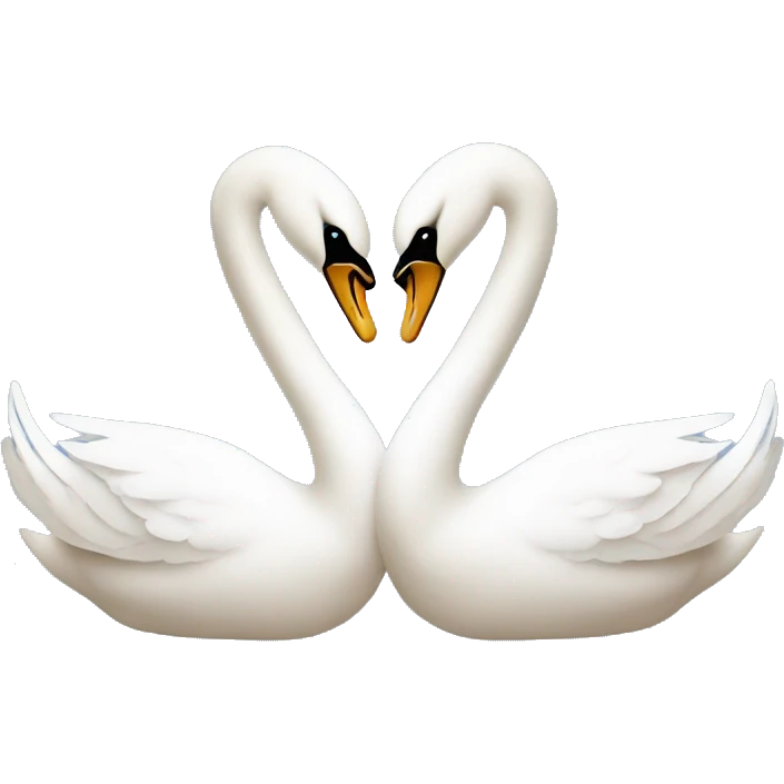 Two swans forming a heart emoji