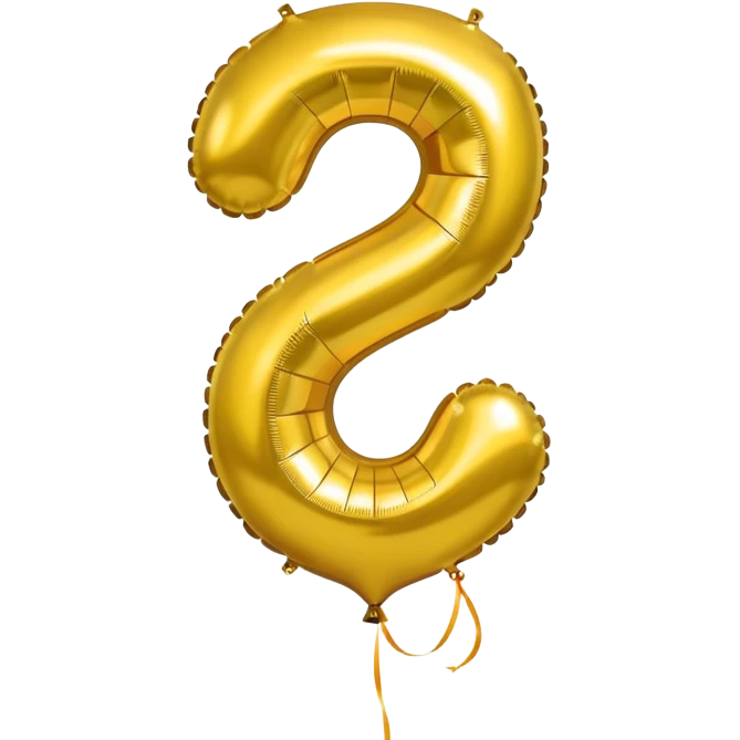 0 number in gold balloons emoji