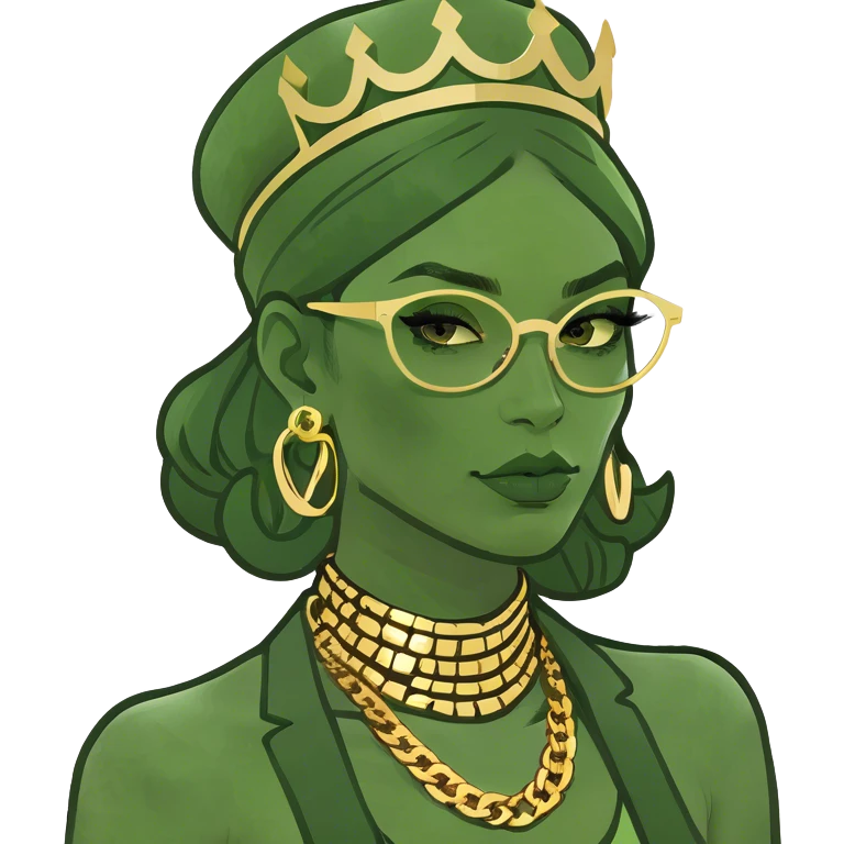 gold based swag rizz lady emoji