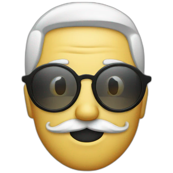 glasses and mustache man with OMG face emoji