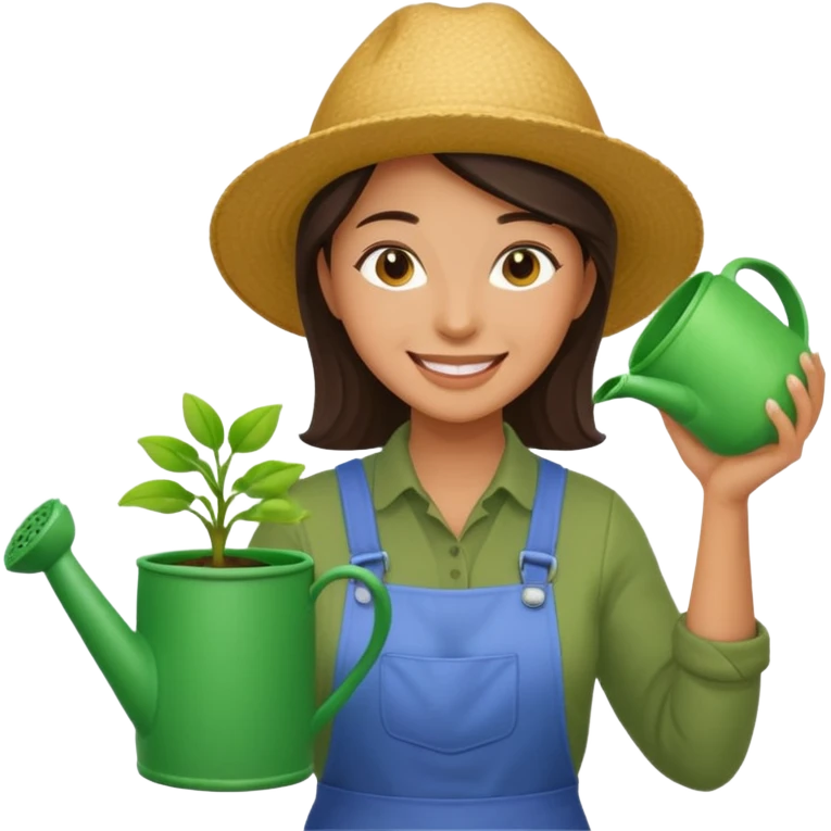 woman gardener with watering pot emoji