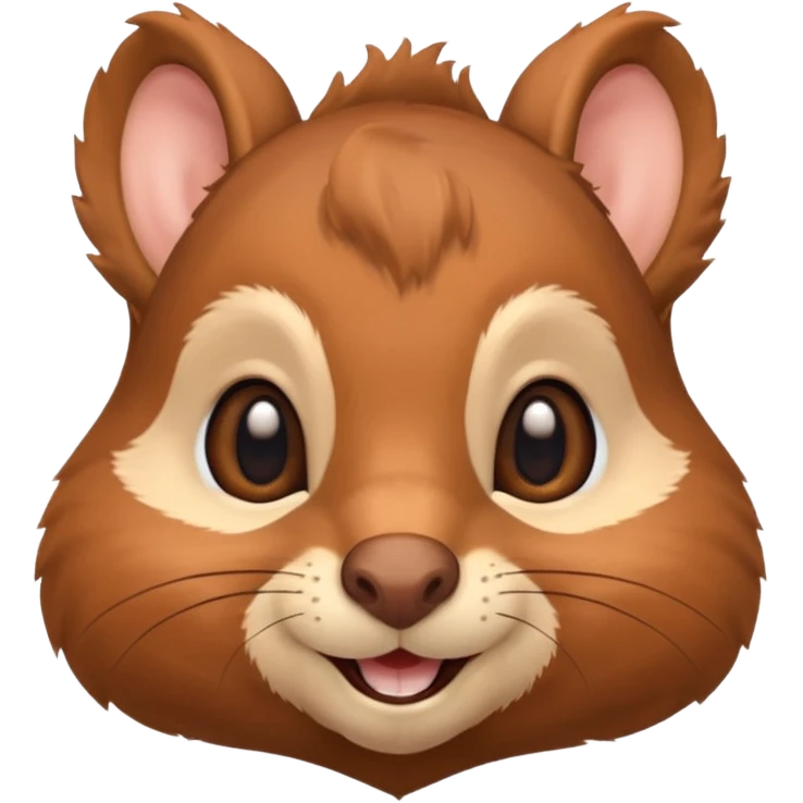 squirrel head, cute, smile, big eyes, furry, fluffy emoji