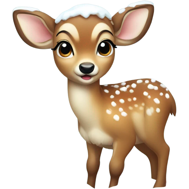 baby deer in snow emoji
