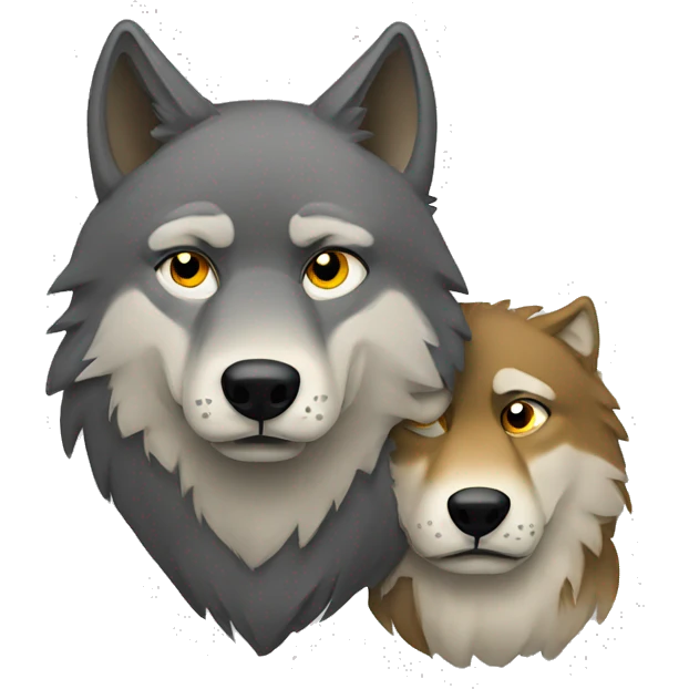 two wolves sad emoji