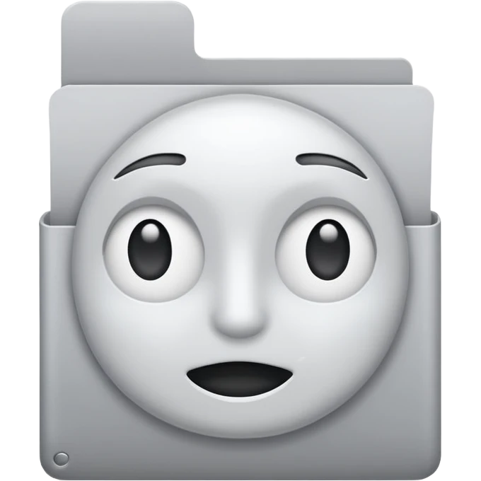 white and gray folder empty 3/4 face emoji