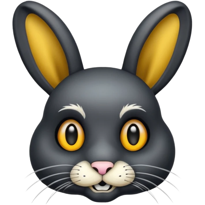 Tête de lapin squelette noire avec des G à la place des yeux  emoji