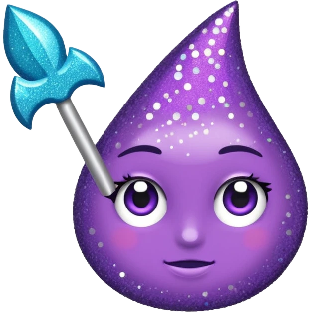 flecha para esquerda glitter roxo e ciano emoji