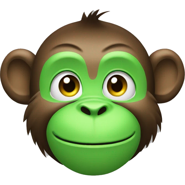 Monkey face line with green buzz color clapping emoji