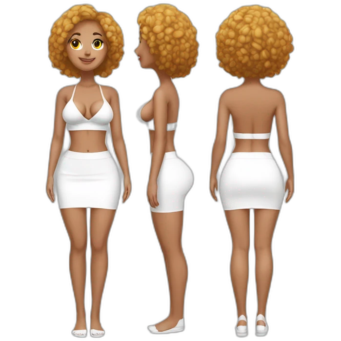 full body curvy-beauty-long-white-socks skirt bikini both sides emoji