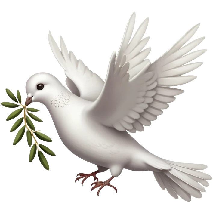 a dove holding an olive branch, representing peace and diffusing tension emoji