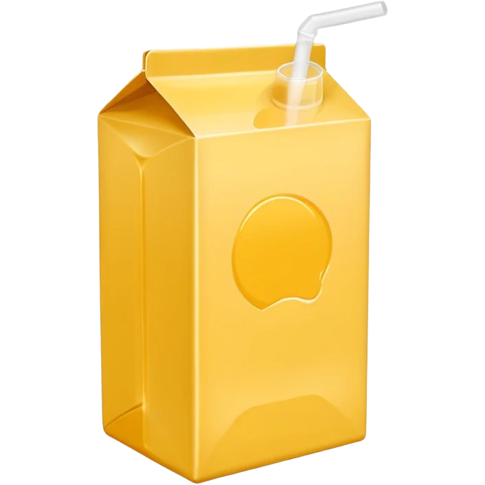 plain yellow milk box, flat, no label, no straw, simple, clear emoji