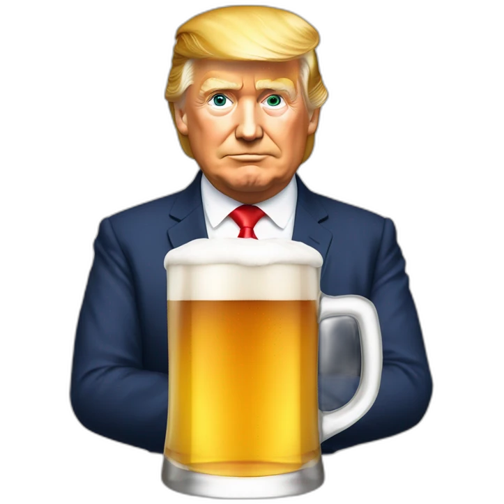 Trump buvant une bière emoji