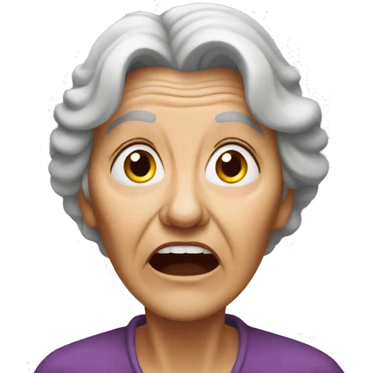 old woman shocked emoji