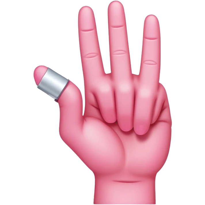 Pink middle finger emoji