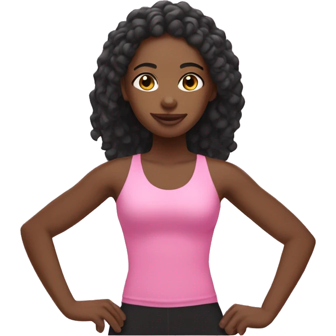 Pink Pilates black girl emoji