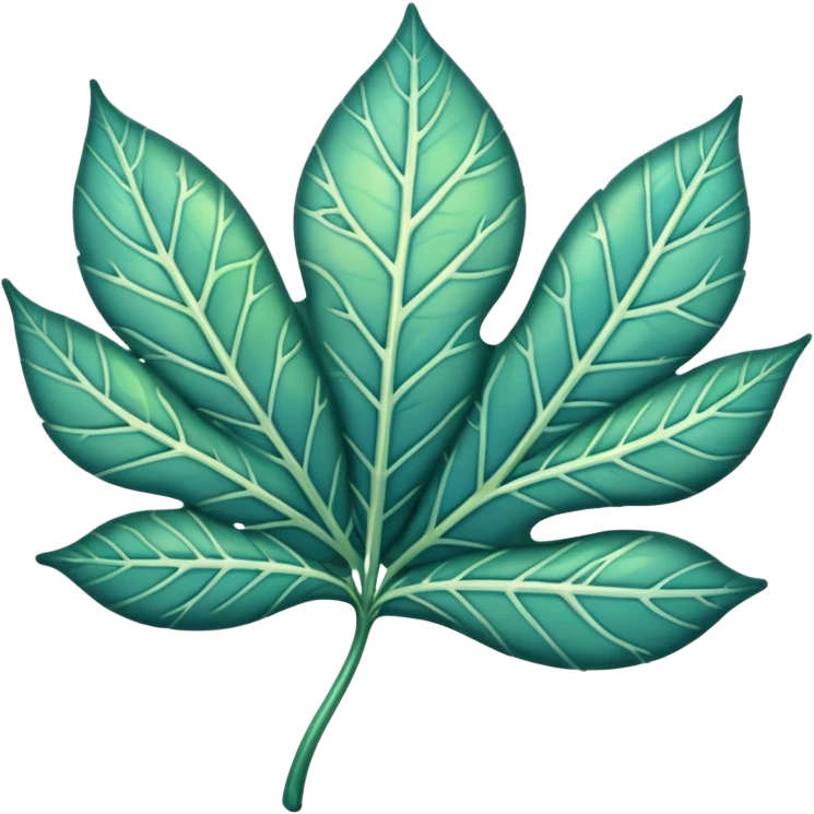 Leaf with holographic veins emoji