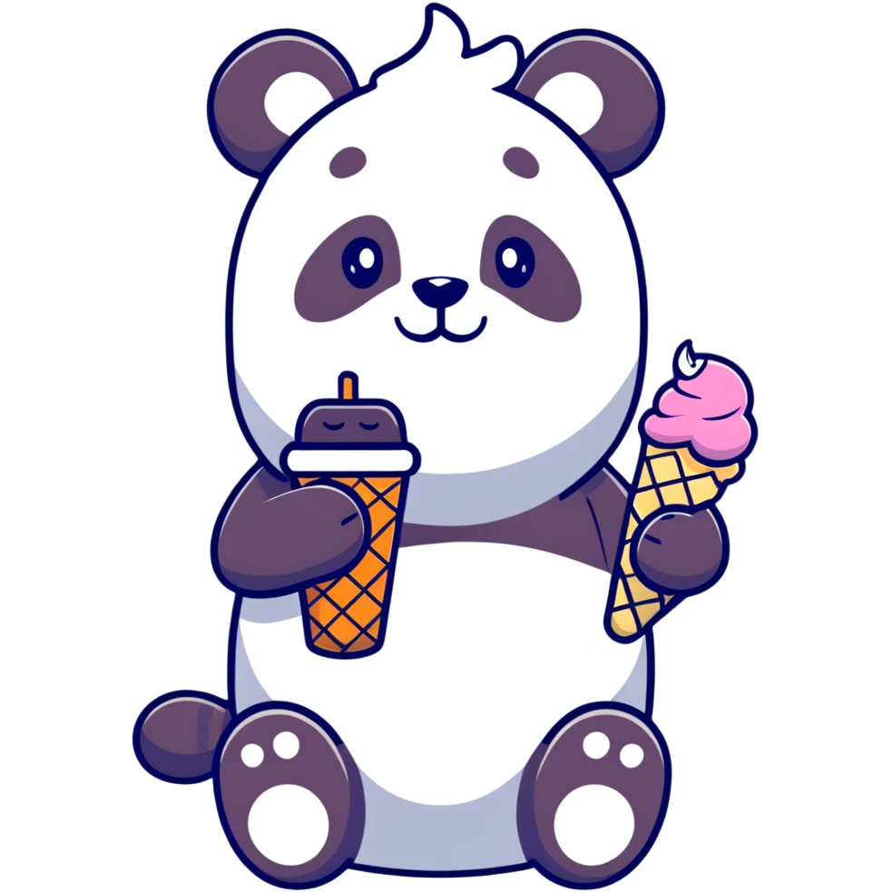 Panda eating ice cream emoji