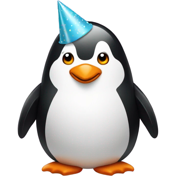 Penguin in birthday hat emoji