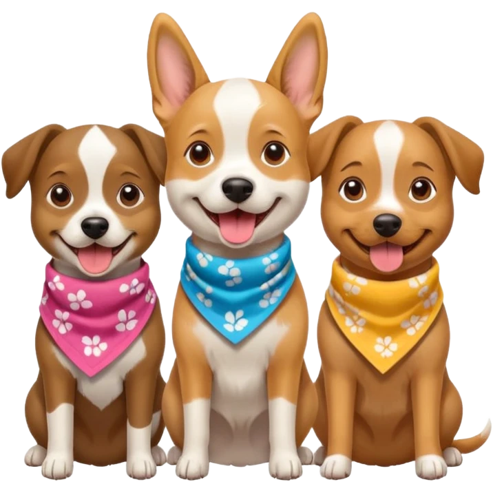 three dogs at the music festival emoji