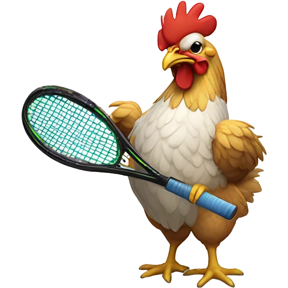chicken playing padel emoji