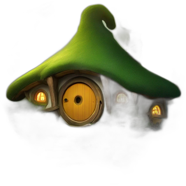 a hobbit house in a magical forest emoji