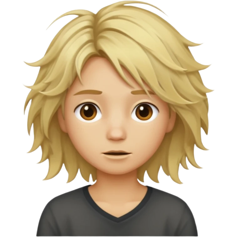 Blond messy hair emoji  emoji