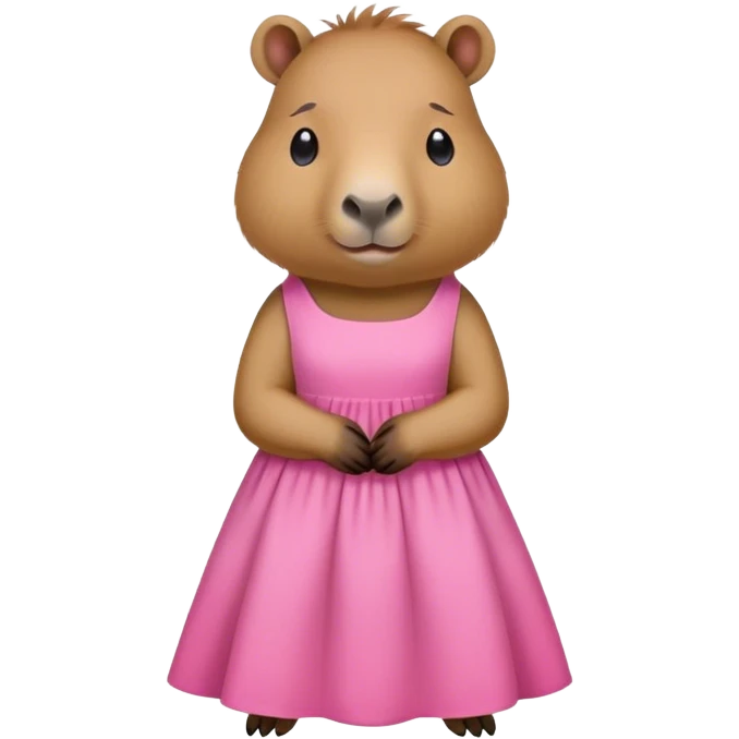 cute capybara in a pink dress emoji emoji