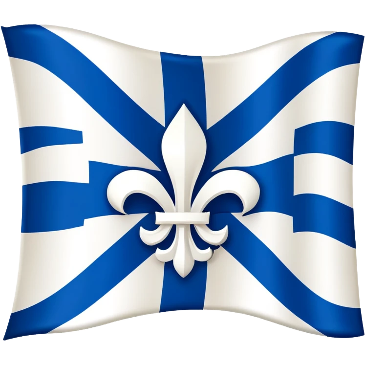 flag of Quebec with blue background, white cross, and four white fleur-de-lis emoji